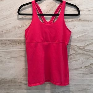 Dark pink LULULEMON tank with mesh back.